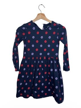 Primary Perfect Pocket Dress Navy Blooms Floral Girls 8-9 $34.50 Retail